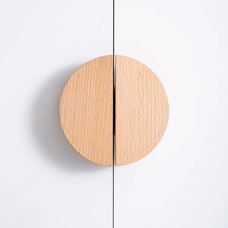 Elegant Semicircle Wooden Knobs – Natural Walnut & Ash Pulls