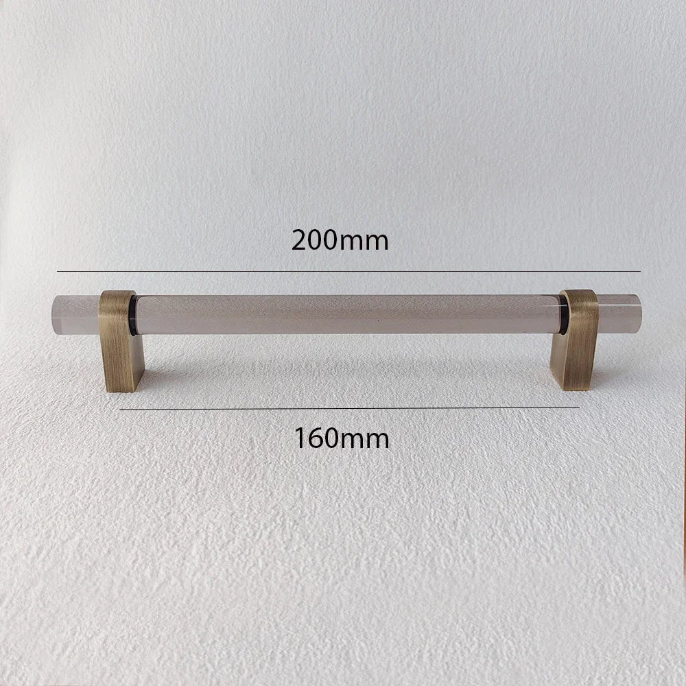 Premium Brass Pulls with Smoky Gray Acrylic Handles