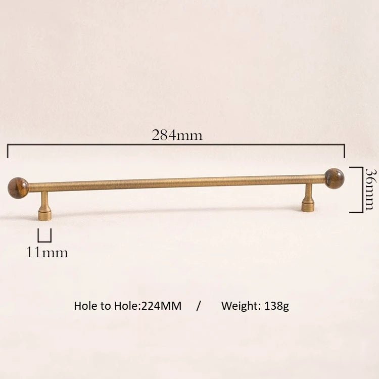 Luxury Stone & Brass Cabinet Pulls – Nordic Style for Drawers