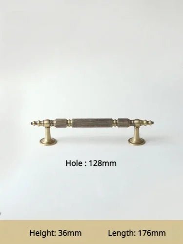 Sleek Textured Brass Cabinet Pulls – Vertical Grain Handles for Furniture