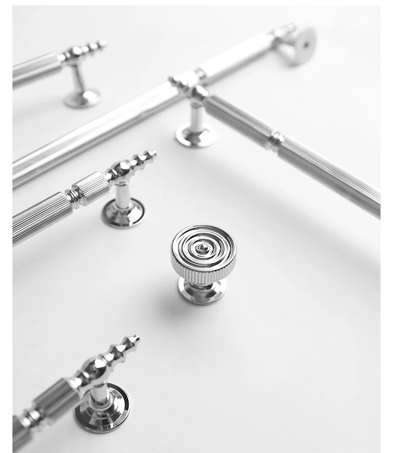 High-Quality Vertical Texture Brass Pulls – Chrome Handles for Drawers