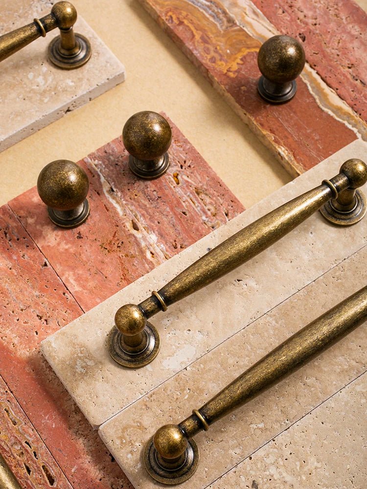 Elegant Vintage Bronze Brass Knobs – 5" Pull Handles for Drawers