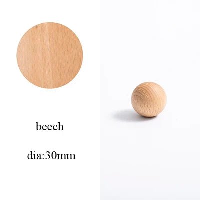 Wooden Ball Knob Drawer Pull – Natural Wood Cabinet Handle