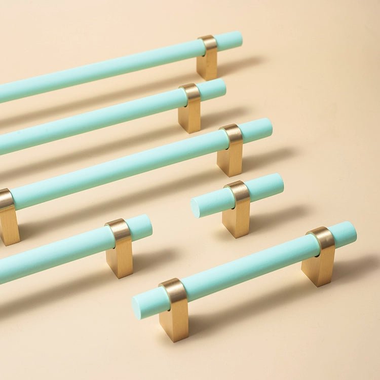 High-Quality Pink Wood & Brass Handles – 5" Drawer Pulls for Cabinets