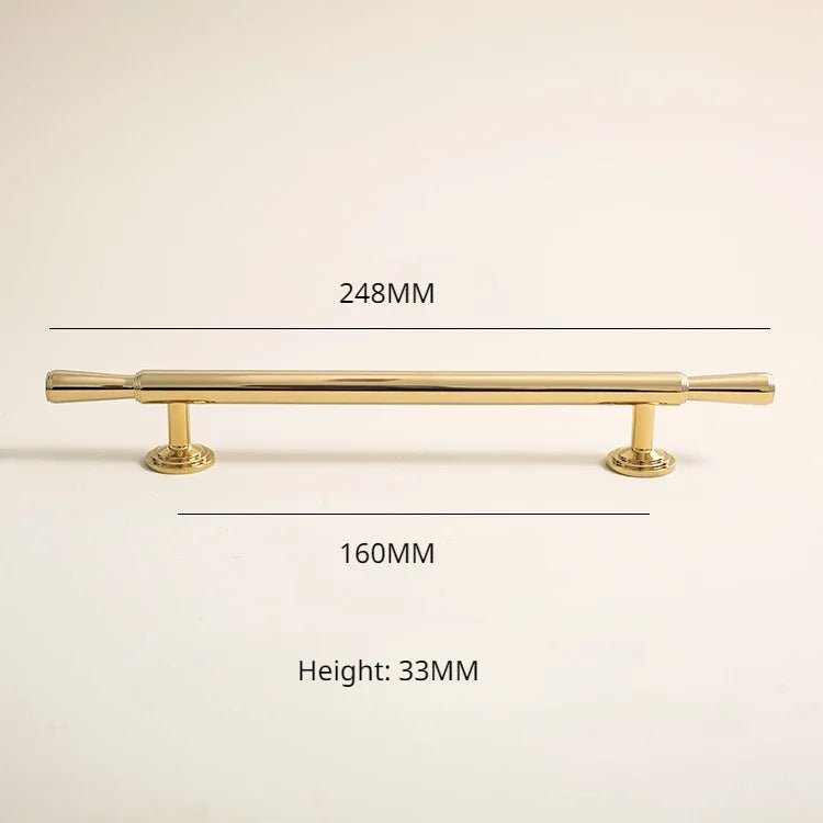 Heavy-Duty 6.3" Brass T-Bar Handle – Gold Finish  