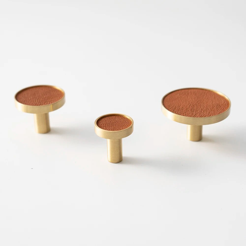 Elegant Leather & Brass Handles – 7.5" Pulls for Cabinets