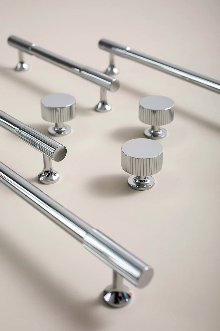 Premium 8.8" Modern Chrome T-Bar Pulls – Solid Brass Handles for Drawers