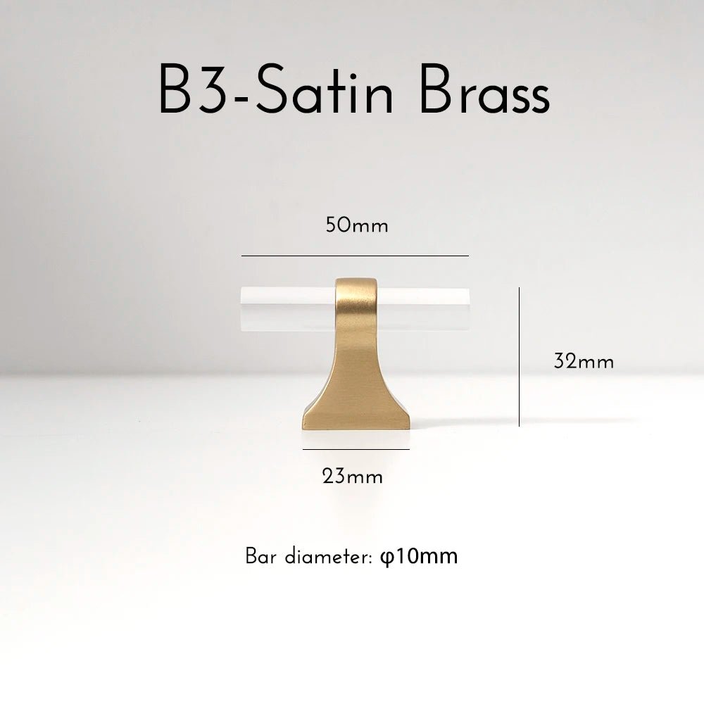 Transparent Cabinet Pull - Acrylic & Brass