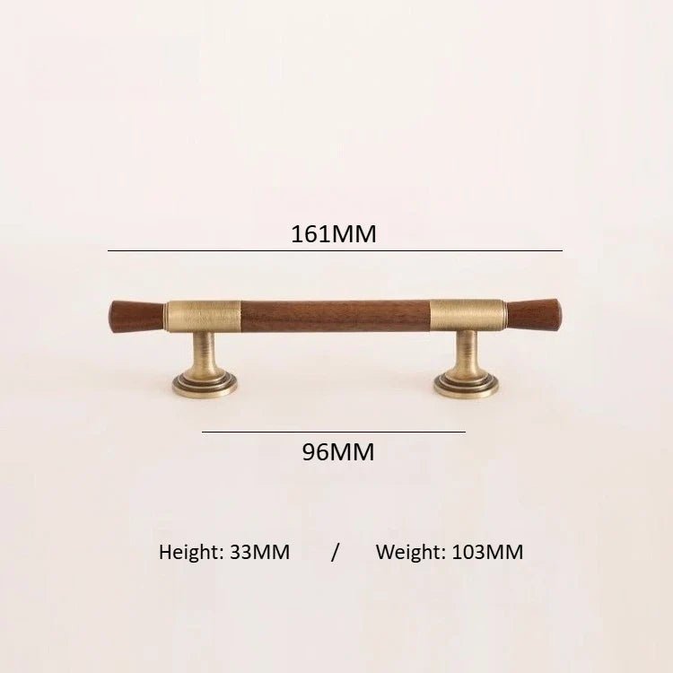 Luxury Brass & Walnut Cabinet Knob – Antique T-Bar Handle for Elegant Design