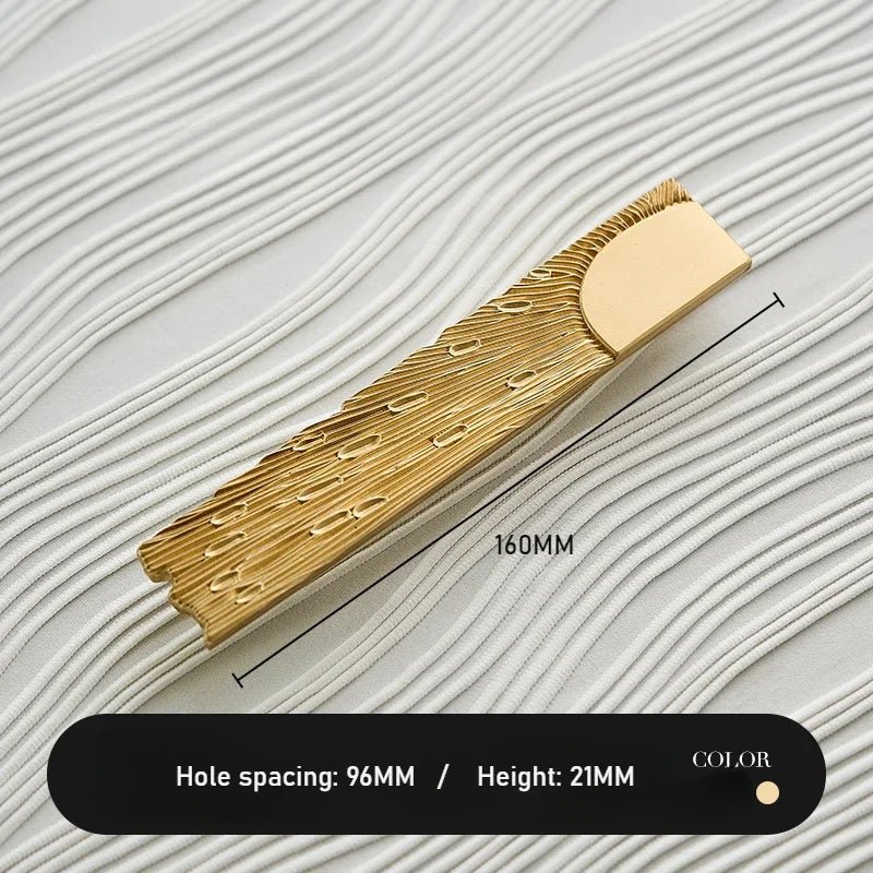 Art Deco Brass Handle - Textured Satin Pull