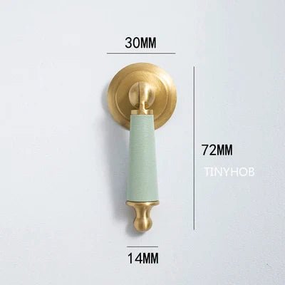 Artisan Brass Knob with Leather Detail