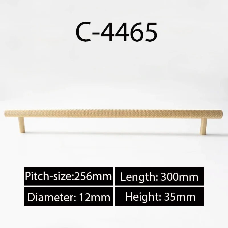 Brass Knurled T-Bar Pull for Cabinets and Furniture