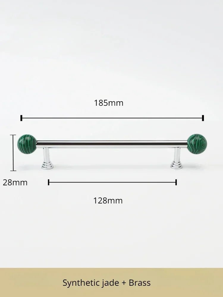 Durable Brown Crystal Brass Double Bead Pull – Cabinet Drawer Handles