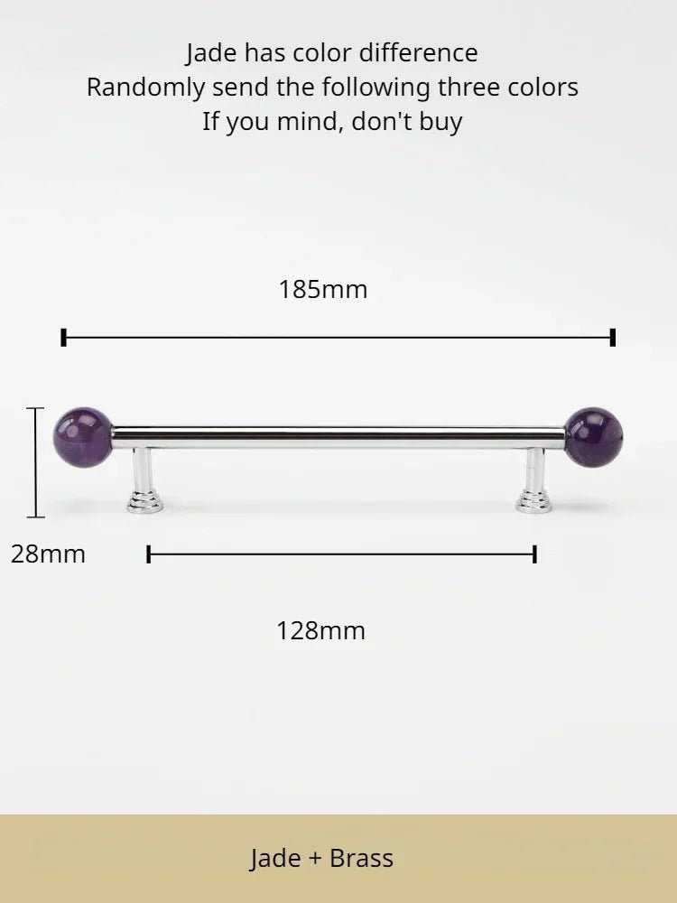 Durable Brown Crystal Brass Double Bead Pull – Cabinet Drawer Handles