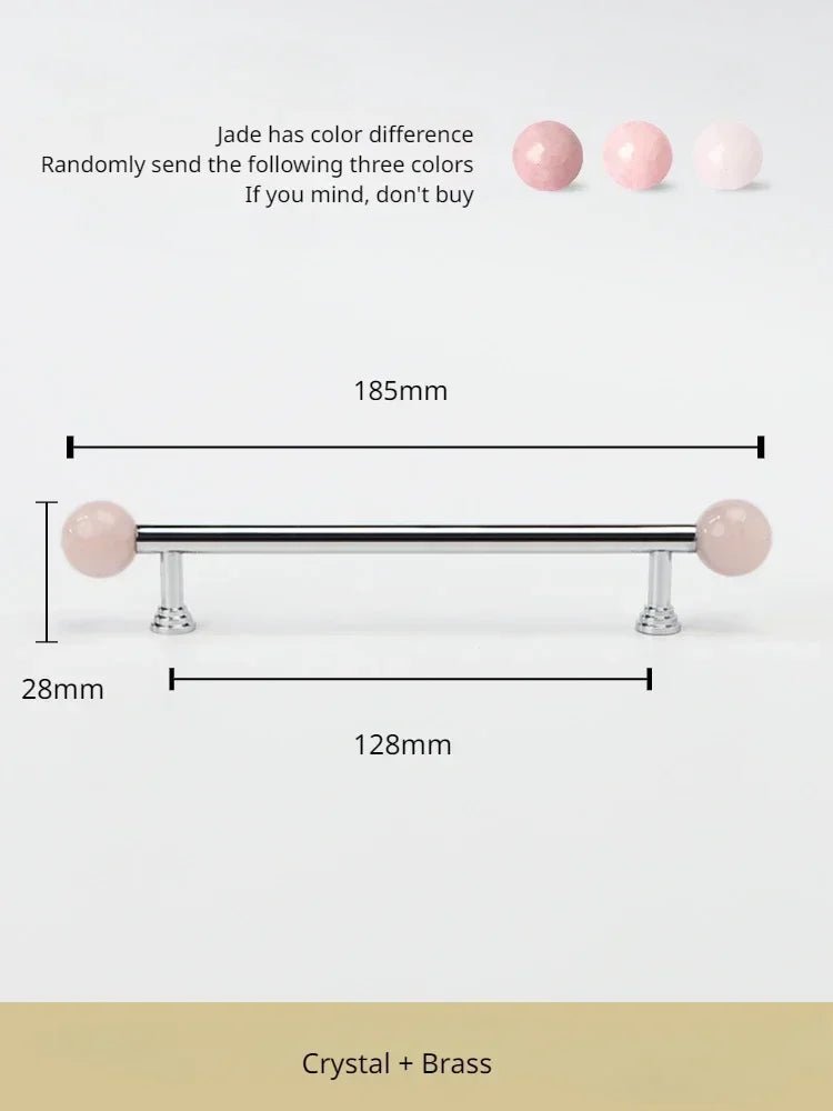 Durable Brown Crystal Brass Handle – Double Bead Design for Drawers