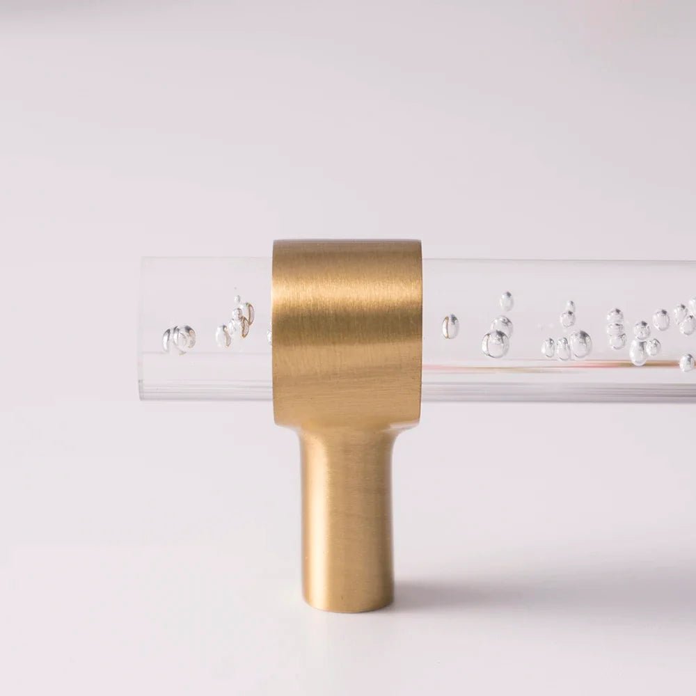 Bubble Acrylic & Brass Modern Cabinet Handles – Stylish Drawer Pulls