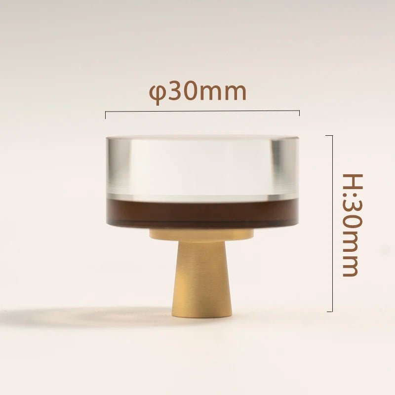 Elegant Coffee Glass Knobs – Brass Accents for Cabinet Pulls