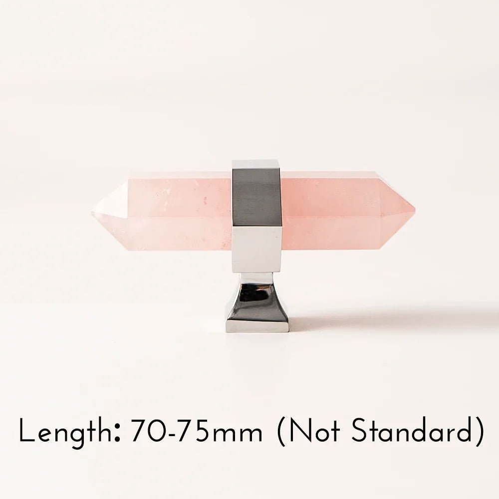 Crystal Knob Pull - Natural Stone and Brass