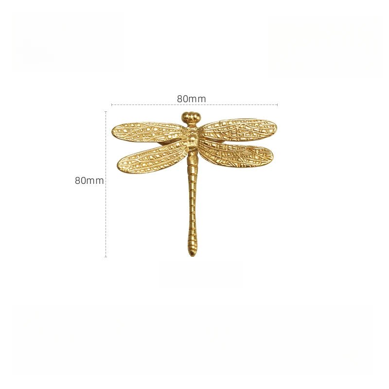 Sleek Luxury Dragonfly Brass Handles – Gold Pulls for Cabinets