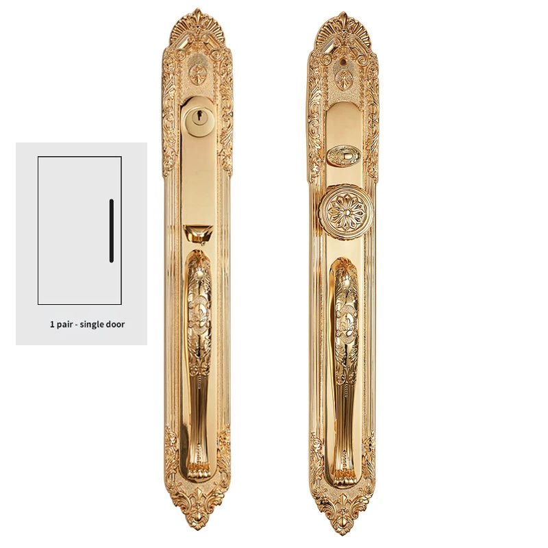 Contemporary European Brass Lock – Villa Entry Handle Set for Doors