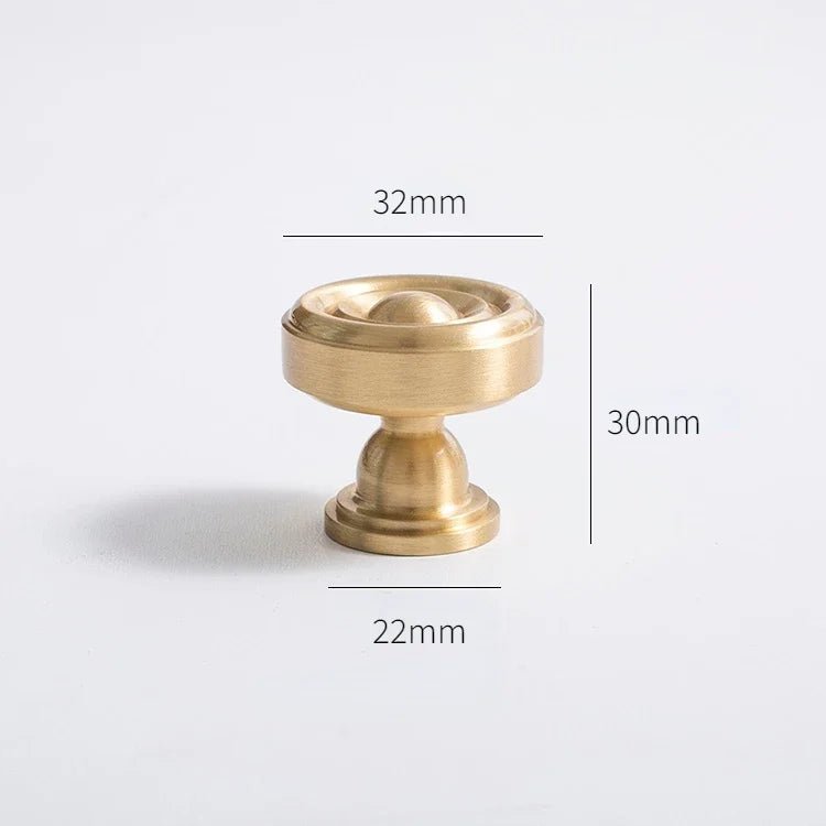 Elegant Brass T-Bar Pull with Vertical Lines for European Cabinets