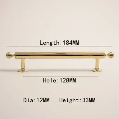 Premium 6.3" European Gold Brass Knobs – Pull Handles for Modern Drawers