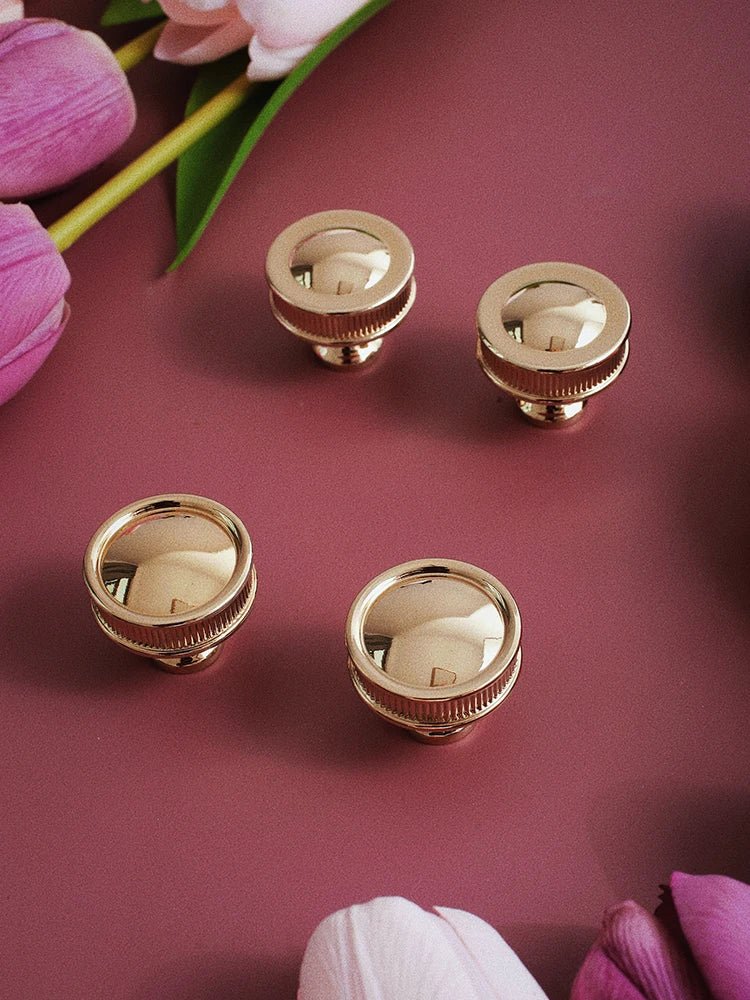 High-Quality Glossy Gold Brass Knobs for Drawers