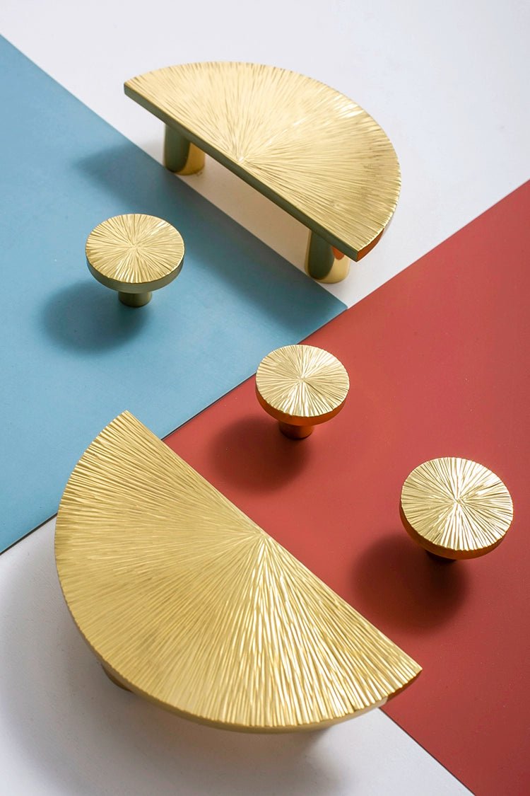 Gold Brass Cabinet Knobs - European Drawer Pulls