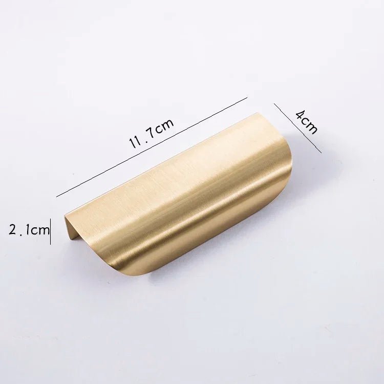Sleek Golden Leaf Concealed Handles – Minimalist Pulls for Furniture
