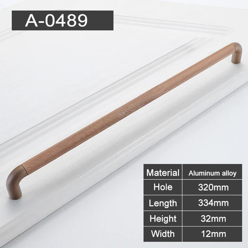 Luxury Textured Aluminum Pulls in Gray & Brown for Cabinets