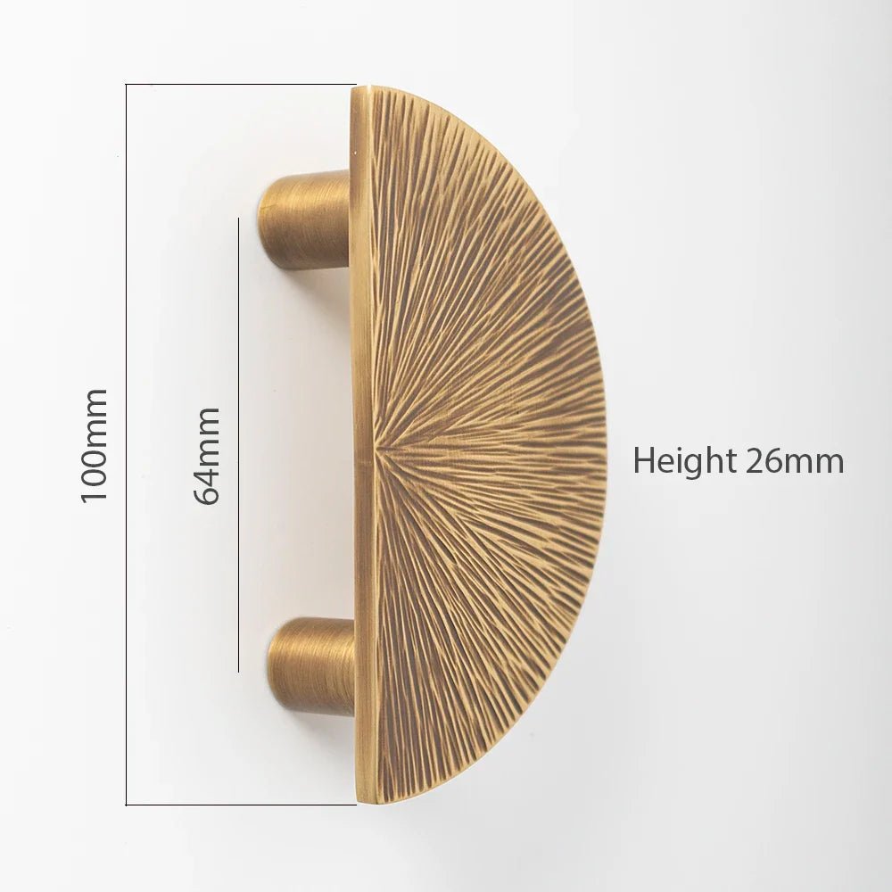 Stylish Handmade Hammered Brass Half Moon Cabinet Knobs