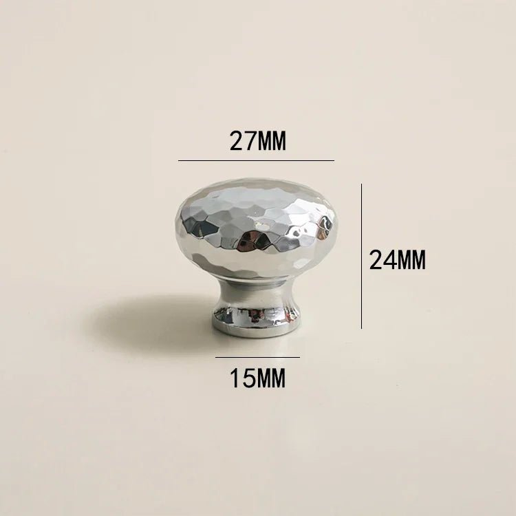 Handmade Brass Hammered Knobs – Knurled Pulls for Modern Cabinets