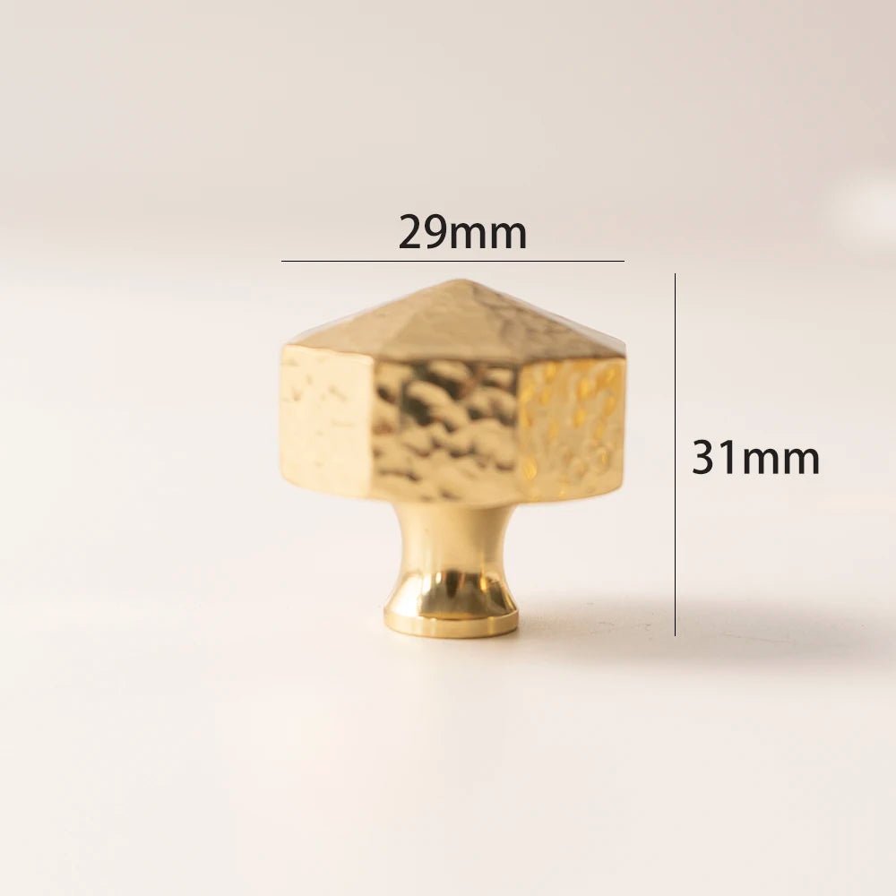 Sleek Handmade Hammered Brass Knobs – Solid Brass Pulls for Drawers