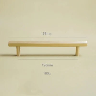 Elegant Hexagon Brass T-Bar Handles – Gold Pulls for Stylish Cabinets