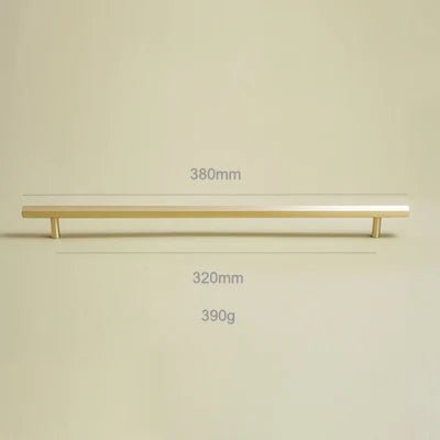 Elegant Hexagon Brass Handles – Gold T-Bar Pulls for Cabinets