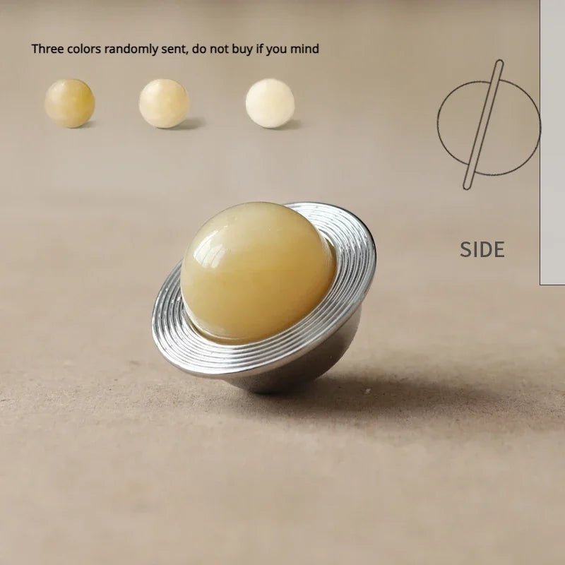 Green Stone Knob with Brass – Elegant Drawer Handle  