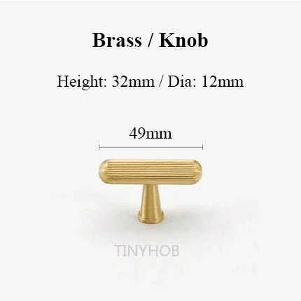Durable Knurled Brass T-Bar Handles – Antique Bronze Pulls for Cabinets