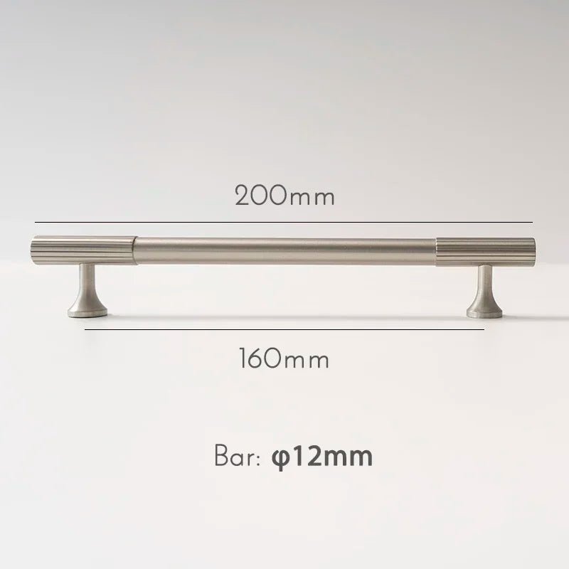 Luxury Knurled Brass Handles for Cabinets with Satin Nickel Pulls