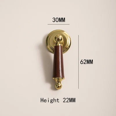 Durable Leather & Brass Pull Handles for Cabinet and Dresser Design
