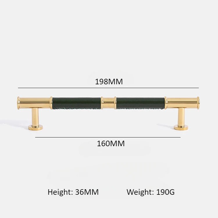 Leather & Brass Cabinet Pull – Modern Drawer Handle for Elegant Furniture