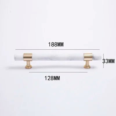 Modern Marble & Brass T-Bar Handle – Pink Crystal Drawer Pull for Furniture Design