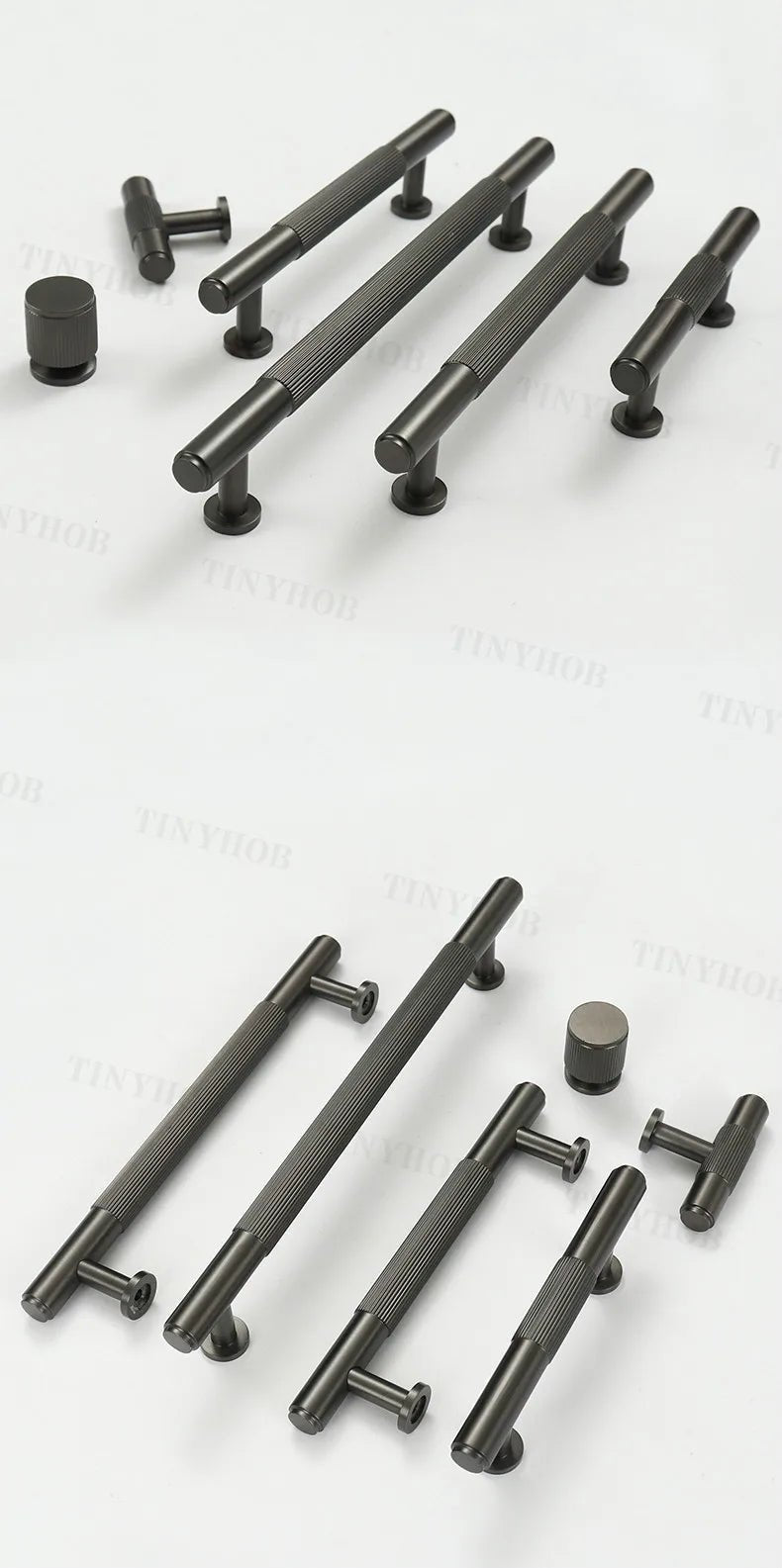 Luxury Modern Brass Handles with Bronze and Gray Finishes