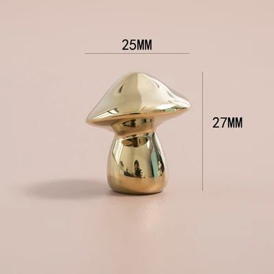 Contemporary Mushroom Shape Brass Handle – PVD Gold Pull for Furniture