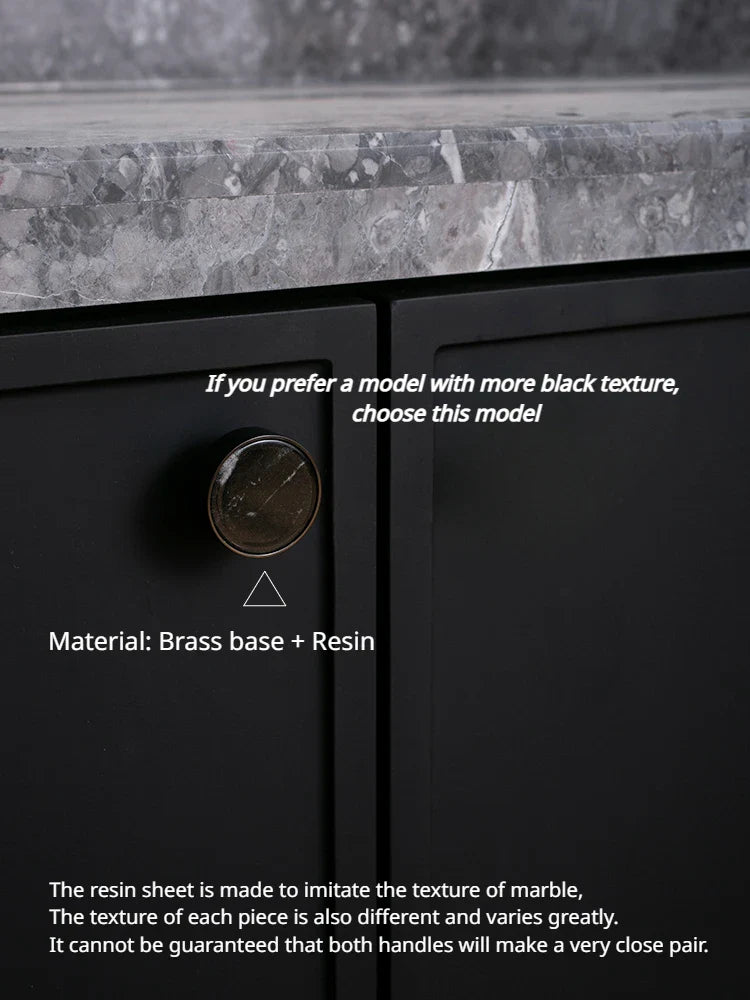 Contemporary Nordic Black Texture Handle – Brass & Resin Drawer Pull