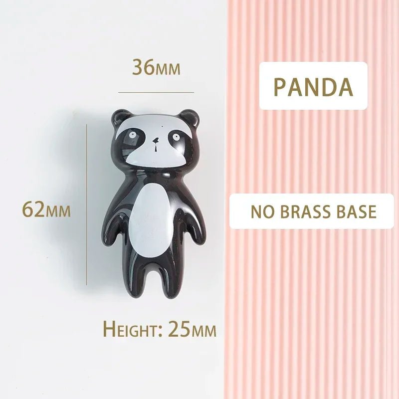 Panda Ceramic Knobs – Kids Pull Handles for Modern Drawer Design