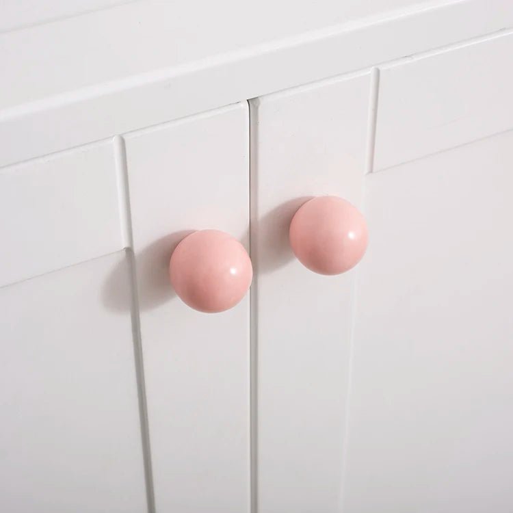 Elegant Pink Ceramic Ball Knobs – 2.5" Modern Pulls for Cabinets