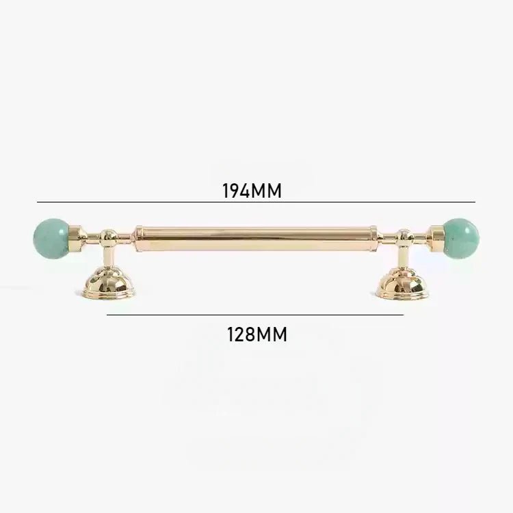 Sleek Pink Crystal Brass Pull Handles for Glam Cabinet Design