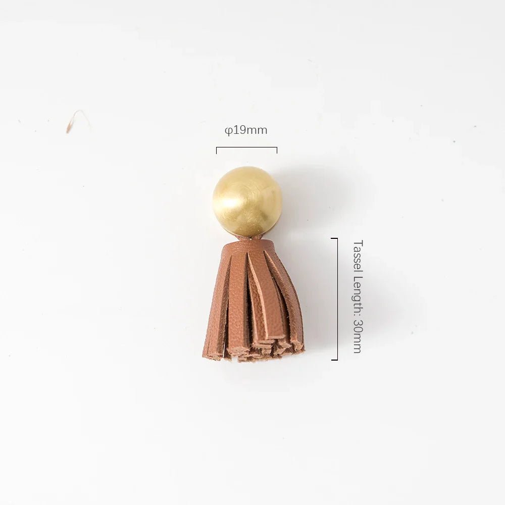 Modern Pink Leather Tassel Knob for Kids Furniture Pull