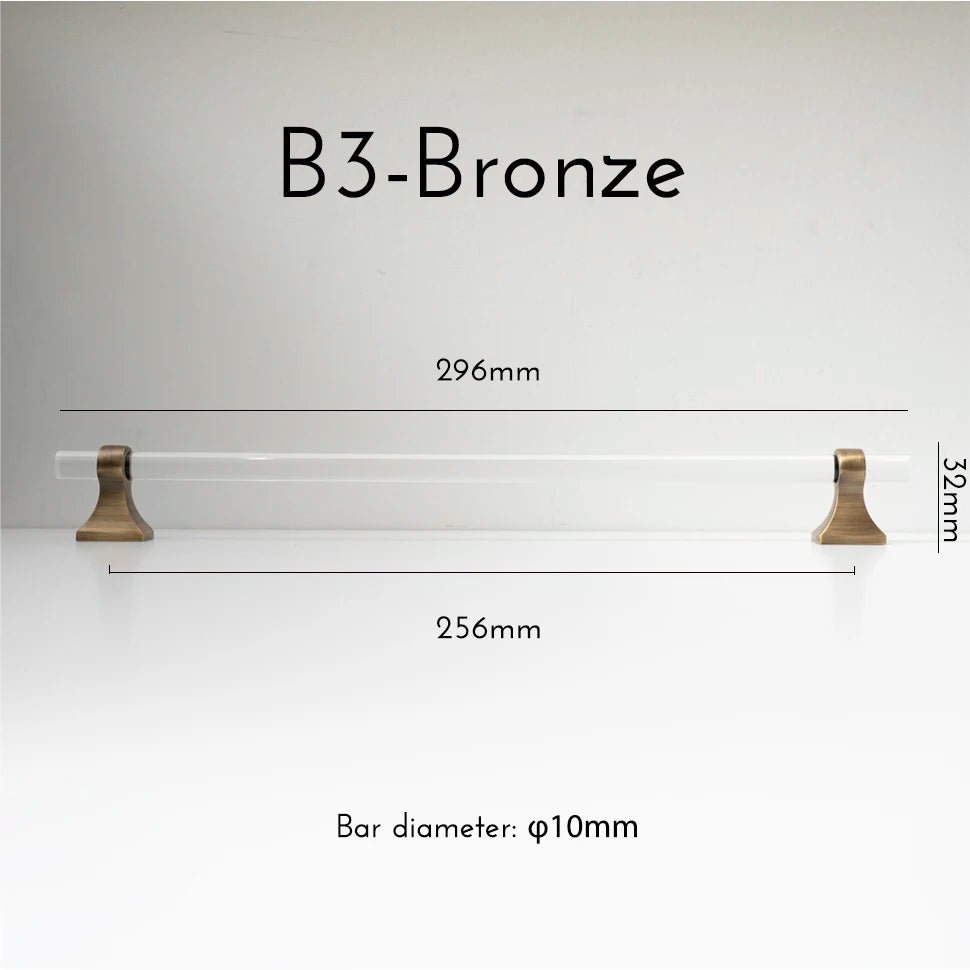 Sleek Retro Brass & Acrylic T-Bar Handles – 5" Pulls for Cabinets