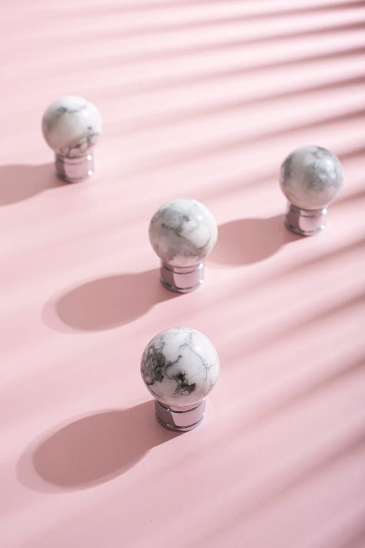 Rose Quartz Sphere Knob – Elegant Drawer Pull  